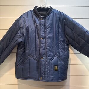 Refrigiwear Jacket Men  Blue Cooler Wear Insulated Snap Fiberfil Workwear Large